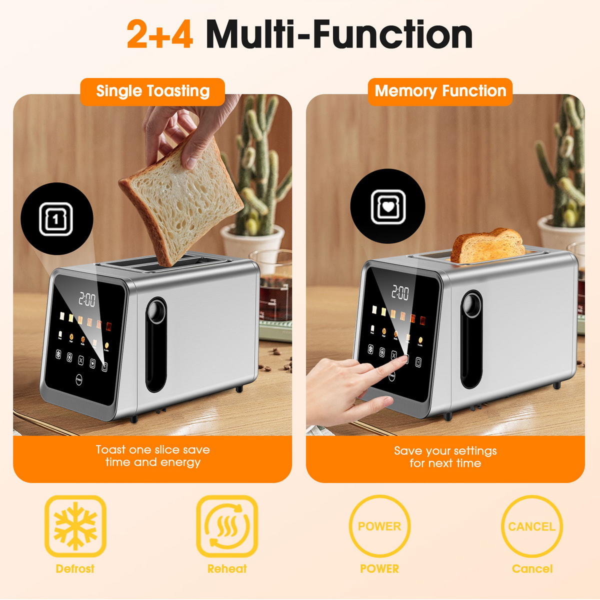 TA1428-UL Smart Toaster 2 Slice Wide Slot