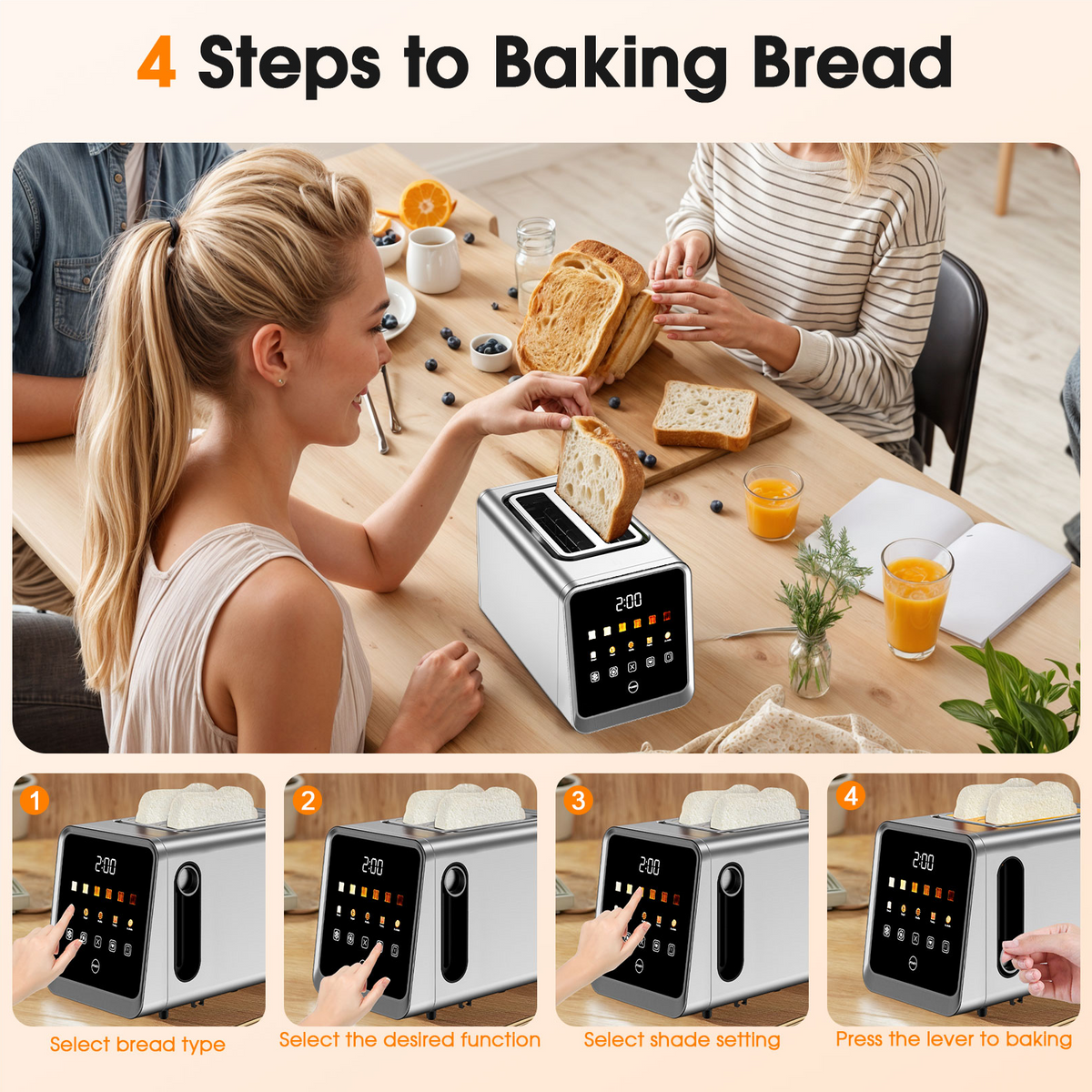 TA1428-UL Smart Toaster 2 Slice Wide Slot