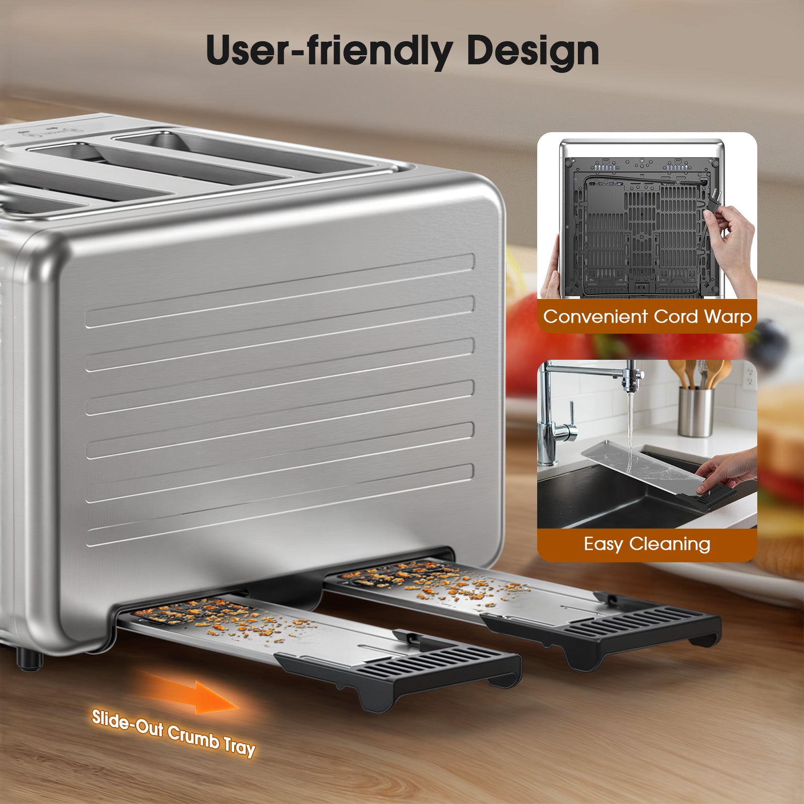 TAC1001-UL Smart Toaster 4 Slice Wide Slot