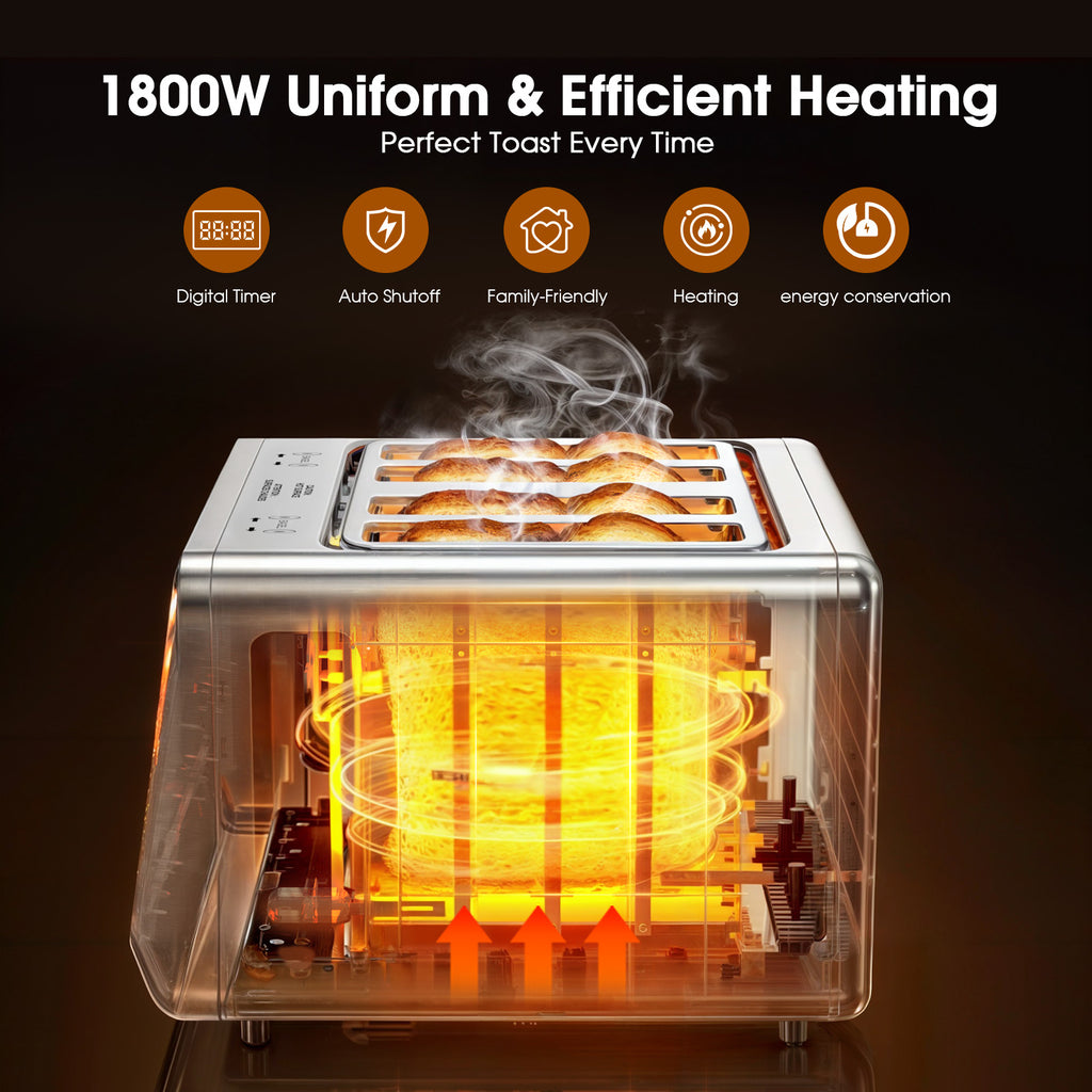 TAC1001-UL Smart Toaster 4 Slice Wide Slot