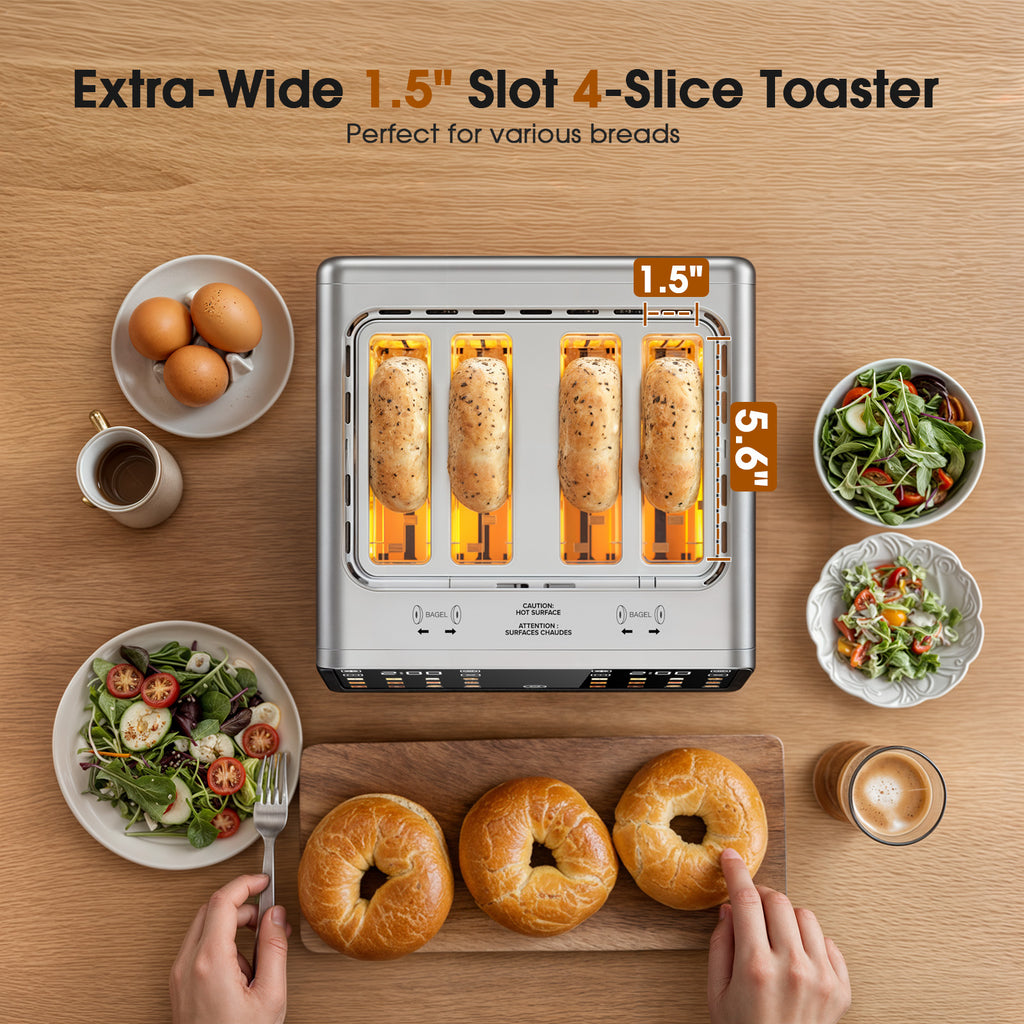 TAC1001-UL Smart Toaster 4 Slice Wide Slot